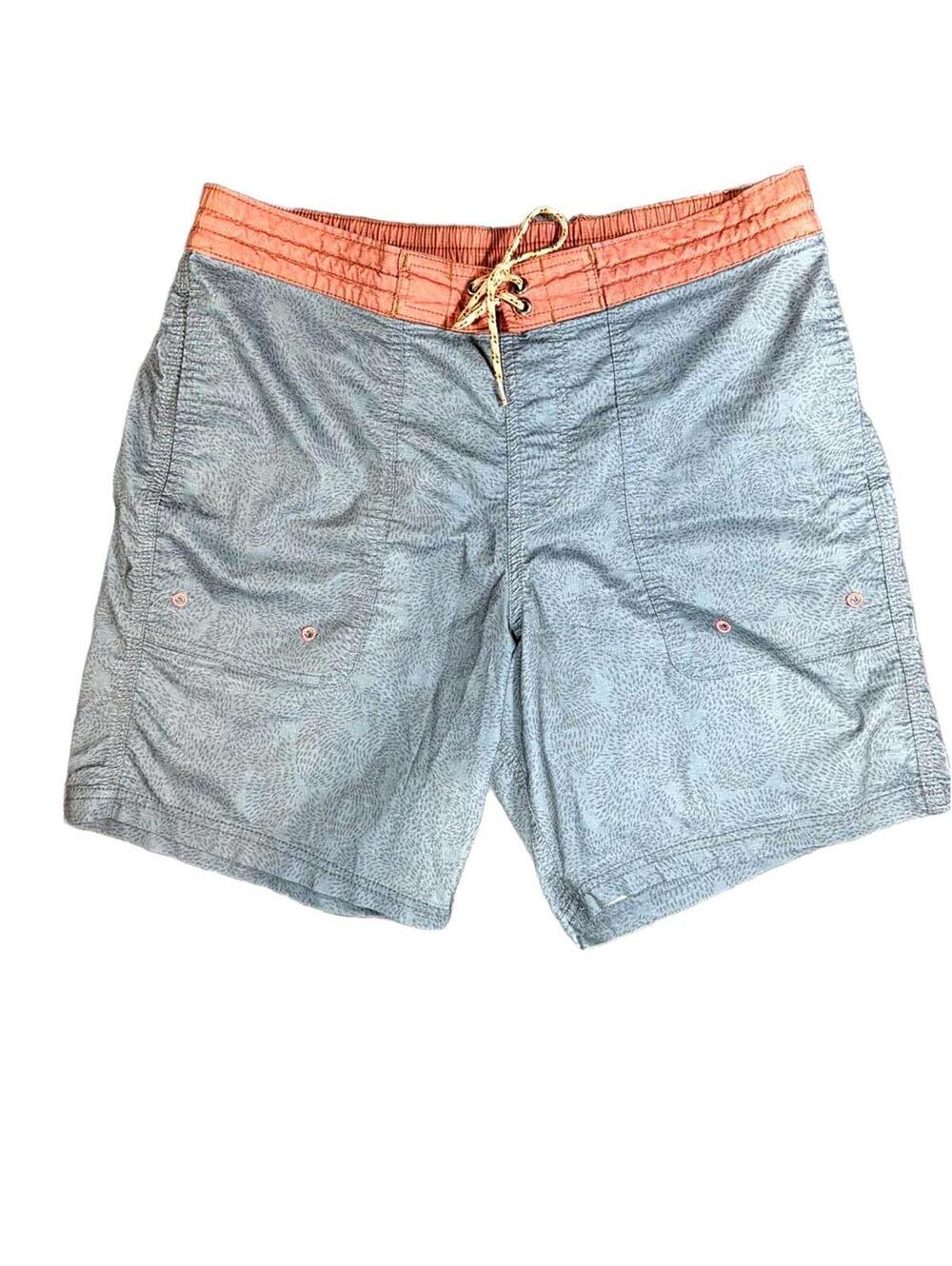 Howler Men's Casual Swim Board Shorts Contrast Waistband Blue and Coral Size 32